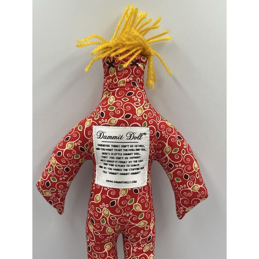 Dammit Doll Multi-color 12 in Stress Reliever Novelty Gag Gift Yarn Hair SEE
